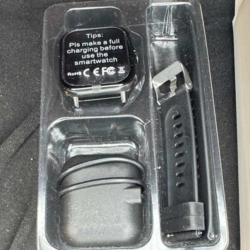 Elegant Black Smartwatch with Black Band